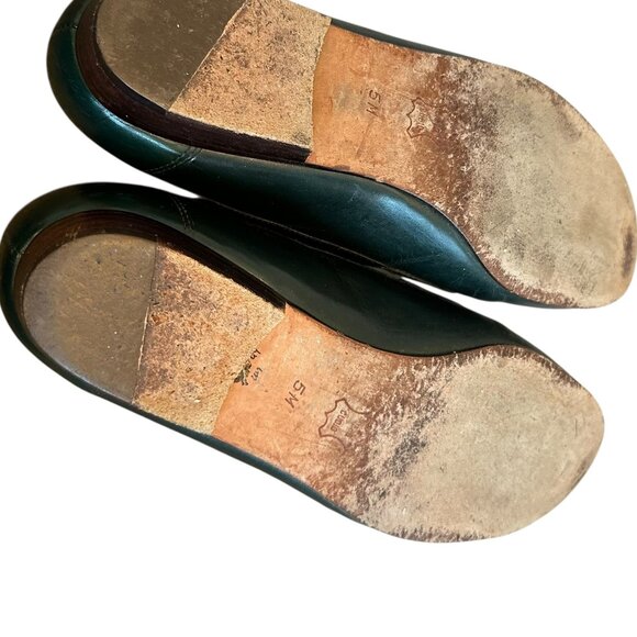 Enzo Angiolini Dark Green Leather Slip-on Loafers Flats Shoes Size 5 Women's - Picture 7 of 8